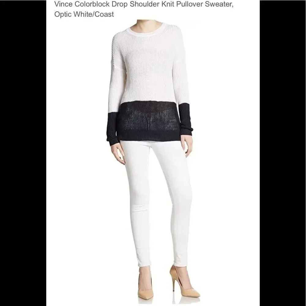 Vince Colorblock Drop Shoulder Knit Pullover - Picture 13 of 13